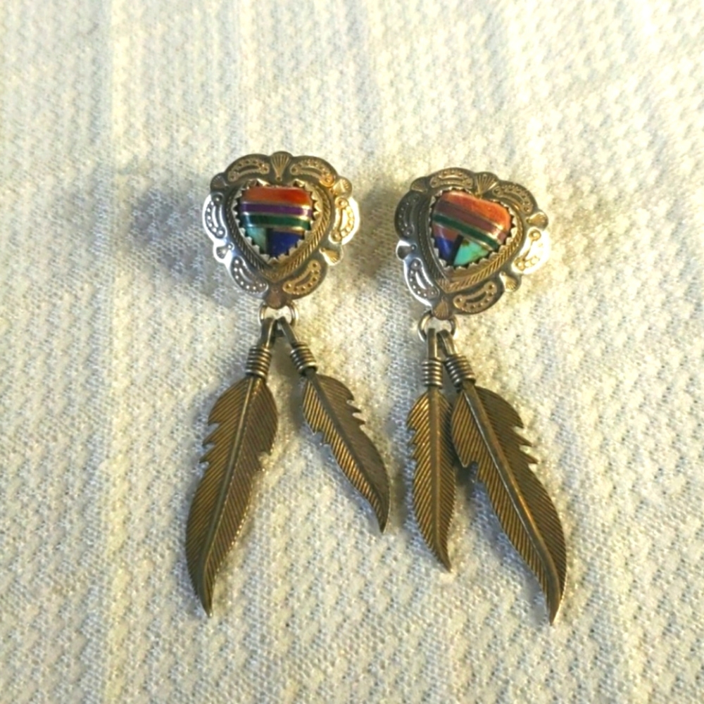 Sterling Silver Heart Dangle Earrings
